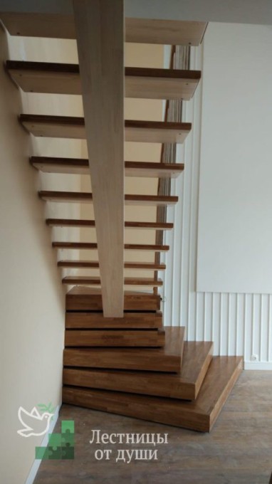 Современная лестница на монокосоуре на заказ